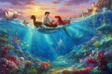 young flemish maid Painting - The Little Mermaid Falling in Love Thomas Kinkade